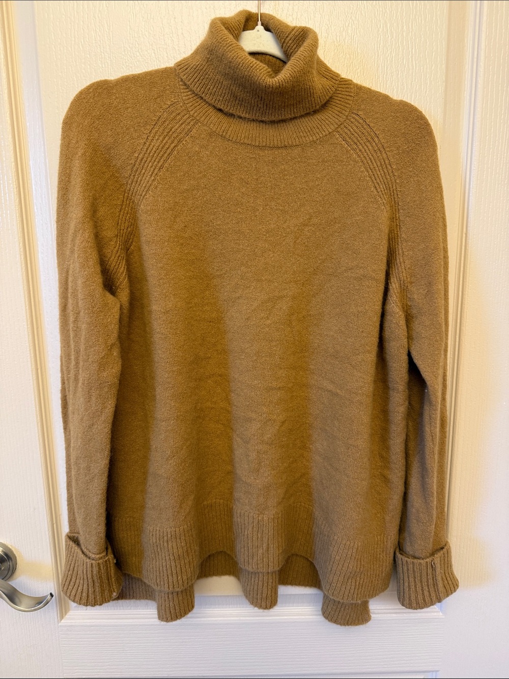 J. Crew Camel/Tan Wool Blend Turtleneck Sweater